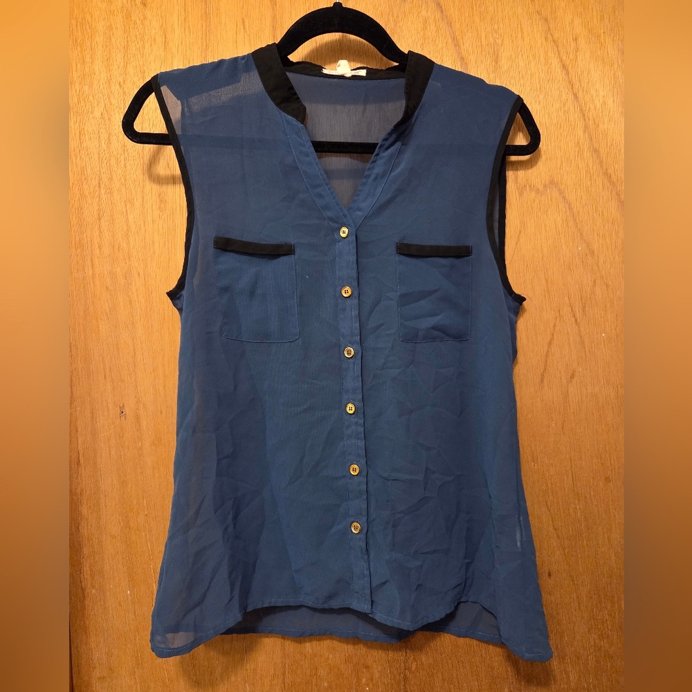 Sheer Sleeveless Blouse